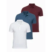Moška polo majica Ombre - bela/bordo/modro modra