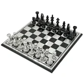 Casa Padrino luxury chess set black/silver - Wooden chess game - Chess board with chess pieces