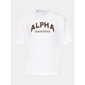 Alpha Industries Majica College 146501 Bela Relaxed Fit