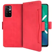 GS Ovitek za Xiaomi Poco M4 Pro 5G/Redmi Note 11S 5G, reža za kartico, rdeč