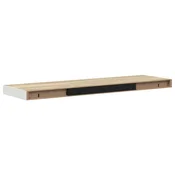 Vidaxl Stenska polica barva hrasta in bela 90x23,5x3,8 cm MDF