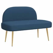 Vidaxl Oblazinjena klop z naslonom Modra 110 x 60 x 76 cm Poliester