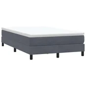 shumee vidaXL Postelja z vzmetnim vzmetnim okvirjem brez vzmetnice temno siva 120x210 cm