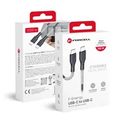 FORCELL USB-C–USB-C kabel Forcell F-Energy QC4.0 PD 5A 100 W Carbon, 1 m, CB-04C, črn