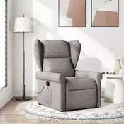 Vidaxl vidaXL Nagibni masažni stol, taupe, oblazinjenje iz blaga