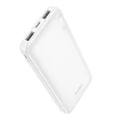 HOCO J128 hitna power banka s 2 USB i 1 Type-C priključkom, 10.000 mAh, LED indikator, BIJELA J128_W