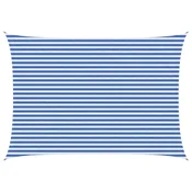 Vidaxl Senčna platna Modra in bela 3 x 6 m HDPE