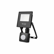 master LED LED reflektor s senzorjem gibanja PIR slim 10W 4500K 800lm IP65 črn TIGA