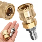 Rosfix Quickcouple QC14 Adapter – Dvostransko Sredstvo Za Povezavo 1/4 | Medenina In Nerjaveče Jeklo, Za Penilne Šobe In Visokotlačne Pripomočke, (5000222902)