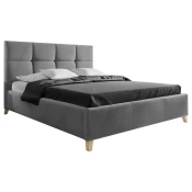 Carryhome OBLAZINJENA POSTELJA 180 cm x 220 cm , tekstil temno siva