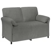 Vidaxl Kavč za 2 osebi Temno siva 138 x 83 x 95 cm Žamet
