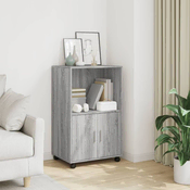 Vidaxl Omarica na kolesih siva sonoma 55x40x91 cm inženirski les