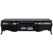 Casa Padrino luxury baroque TV cabinet high gloss black - Handmade solid wood sideboard with 4 drawers - Luxury furniture in baroque style - Baroque furniture - Baroque furnishings