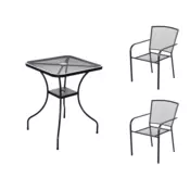 eoshop Kovinski vrtni set Eoshop 24: miza + 2 zložljiva stola, stogovalna