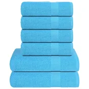 Vidaxl vidaXL 6-delni komplet brisač, turkizna, 360 g/m2, 100 % bombaž