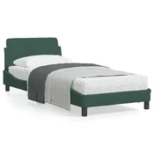 shumee vidaXL Posteljni okvir brez vzmetnice temno zelen 90x190 cm žamet