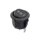 Proelektronic Okrugli crni prekidac 21mm, 3pola/3pina ( PREKID-12A03 )