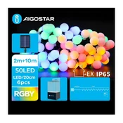 Aigostar - LED solarni dekorativni lanac 50 LED/8 funkcija 12 m IP65 višebojni
