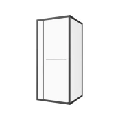 SANOTECHNIK kotna tuš kabina z vrtnim drsnim vratom črna 80x200 6mm ESG Easy-Clean/Easy-Mounting