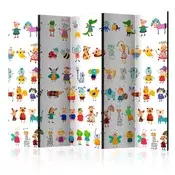 artgeist Paravan Cartoon Pets I, 5-Delni, Dvostranski