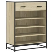 Vidaxl Omarica za čevlje sonoma hrast 75x38x97,5 cm inž. les in kovina