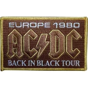 AC/DC Europe 1980 Back In Black Tour Iron-On Patch