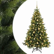 Vidaxl Umetna božična jelka z bučko 240 cm 300 LED Toplo bela