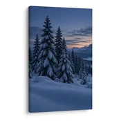 Slika zasanjane smreke ob jezeru - 100x150