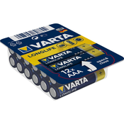 Varta Alkalno manganove baterije Micro (AAA) Varta Longlife, LR03, 1,5 V, 12 kosov