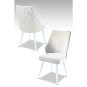 Hanah Home Set stolica Pufi, 48x90x43 cm, 2 komada, Bele