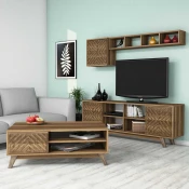 Hanah Home Set TV komoda i klub sto Inci, 4 komada, Orah