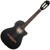 Ortega RCE125SBK-3/4 3/4 Satin Black Klasična kitara z elektroniko