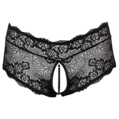 Cottelli Curves Crotchless Floral Lace Panties with Stimulating Pearls 2311020 Black XL