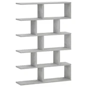 vidaXL Stenska polica Betonsko siva 70 x 17 x 101 cm Inženirski les