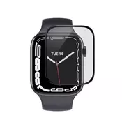 eSTUFF Titan Shield Hibridno steklo za Apple Watch Series 7/8 41mm - Prozorno/Črno