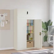 Greatstore Arhivska omara bela 90x40x180 cm jeklo