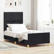 vidaXL vidaXL Postelja Črna 90x190 cm Tkanina, (22049633)