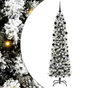 Vidaxl Umestno božično drevo Bela 210 cm PVC, kovina in plastika