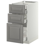 METOD / MAXIMERA Pod.orm.3front/2dnj/1srd/1vis.fiok, bela/Bodbyn siva, 40x60 cm