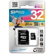 Spominska kartica SDHC 32GB SiliconPower Elite 40MB/s 15MB/s U1 UHS-I (SP032GBSTHBU1V10SP) +adapter
