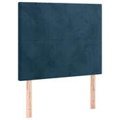 Vidaxl Vzglavje postelje temno modro 80x5x118/128 cm žametno