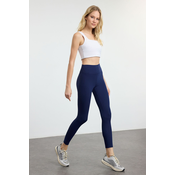 Trendyol Navy Blue Soft Brushed Fabric Reflective Print Detailed Full Length Knitted Sports Tights