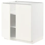METOD Podni element s policama/2 vrata, bela/Vallstena bela, 80x60 cm