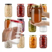 64x Staklenka 900ml za medene konzerve, staklene tegle 0.9l + poklopac fi82 64 kom.