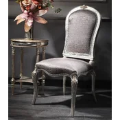 Casa Padrino luxury baroque dining chair silver/gold H. 102 cm - Baroque dining room furniture