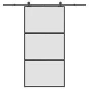 Klizna vrata s priborom 102,5x205 cm kaljeno staklo i aluminij