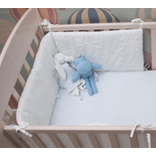 Zaštita za dječji krevetić toTs Pure White smarTrike bijela s ušivenim cvjetićima 100 % pamuk od 0 mjeseci