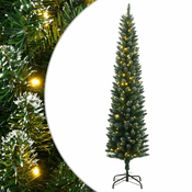 Umjetno tanko božicno drvce s 300 LED žarulja 210 cm