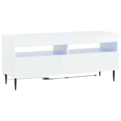 vidaXL LED TV omarica Bela visok sijaj Inženirski les
