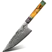 Damaskus kuhinjski nož Yorokobi - Fat Gyuto / Večbarvna KP37569